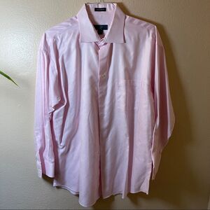 Pronto Uomo Pink Long Sleeve Men's Dress Shirt 17.5 32/33 Button Front